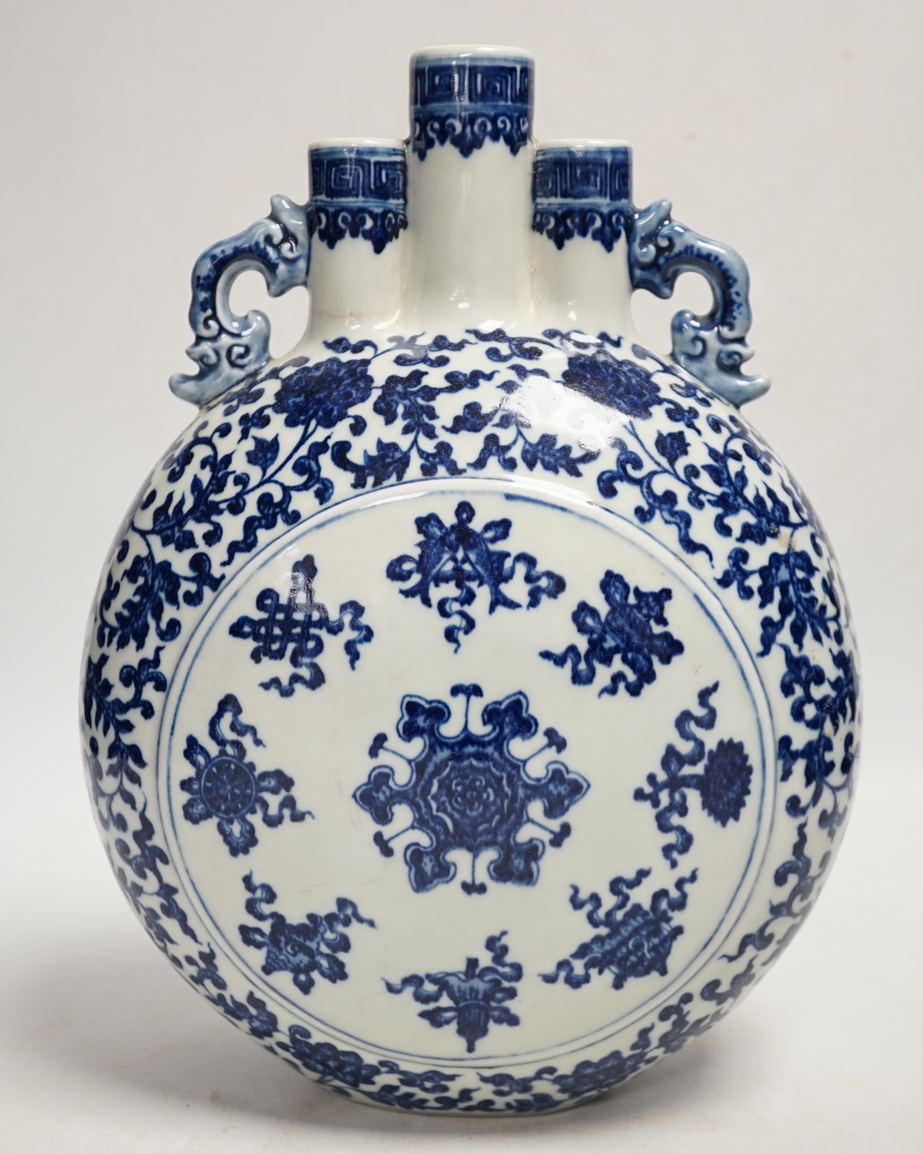 A Chinese blue and white moonflask, 28.5cm high